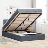 vidaXL Otomanski posteljni okvir z vzmetnico siv 120x200 cm žamet | Shoptok.si