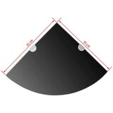  Kutna Polica s Kromiranom Podrškom Staklo Crna 35x35 cm | shoptok.hr