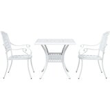  3-delni vrtni bistro set belo lito aluminij, (22015342) | Shoptok.si