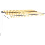 vidaXL tenda na ručno uvlačenje s LED svjetlima 400x350 cm žuto-bijela | shoptok.hr