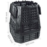  Vrtni kompostnik črn 93,3x93,3x113 cm 740 L, (20980904) | Shoptok.si
