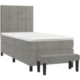 Box spring krevet s madracem svjetlosivi 80 x 200 cm baršunasti | shoptok.hr