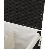  Košara za rublje s 2 odjeljka crna 53 x 35 x 57cm od poliratana | shoptok.hr