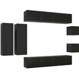  8-dijelni set TV ormarića crni od iverice | shoptok.hr
