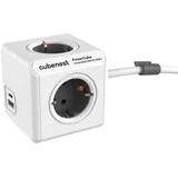 Razdjelnik utičnica 13 cm PowerCube Extended USB Schuko –
