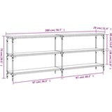  Konzolni stol crni 200 x 29 x 75 cm od konstruiranog drva | shoptok.hr