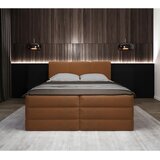MID.YOU POSTELJA BOXSPRING 160 cm x 200 cm , les, tekstil, leseni material opečnato rjava | Shoptok.si