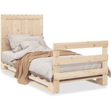 vidaXL Okvir kreveta s uzglavljem 90 x 200 cm od masivne borovine | shoptok.hr