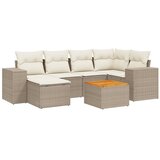  7-dijelni set vrtnih sofa od poliratana s jastucima bež 83 x 62 x 69 cm | Shoptok.si