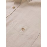 Ombre Men's linen shirt with classic collar and pockets REGULAR FIT - cream | shoptok.hr
