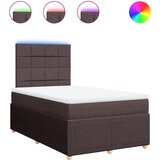 vidaXL Krevet box spring s madracem tamnosmeđi 120 x 190 cm od tkanine | shoptok.hr