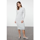 Trendyol Gray Midi Knitwear Basic Striped Dress Cijene