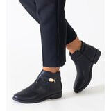 D/CEO Gemre Black ankle boots with gold inserts eco-leather Casetra | Shoptok.si