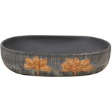 Nadgradni umivaonik sivo-crni ovalni 59x40x14 cm keramički | shoptok.hr