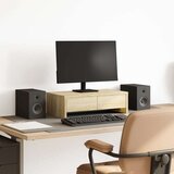  Stalak za monitor s ladicama boja hrasta 50 x 27 x 15 cm drveni | shoptok.hr