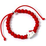 Hello Kitty Narukvica s crvenim perlicama, podesiva 17-21 cm Slike
