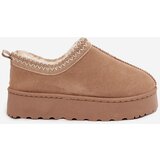 Boto Low Women's Snow Boots With Embroidery On Platform Beige Taliah | shoptok.hr