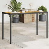  Vrtni stol s pločom od drva bagrema crni 115x54x74 cm poliratan | shoptok.hr