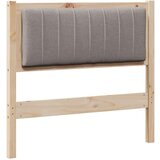 vidaXL Tapecirano vzglavje Rjava 90 cm Masivna borovina in tkanina | Shoptok.si