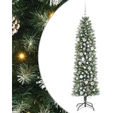 vidaXL Umetno vitko božično drevo med 300 LED Zelena in bela 180 cm | Shoptok.si