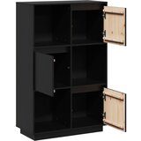  Visoka komoda crna 74 x 35 x 117 cm od masivne borovine | shoptok.hr