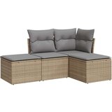  4-dijelni set vrtnih sofa s jastucima bež od poliratana | shoptok.hr