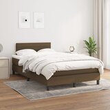  Krevet s oprugama i madracem tamnosmeđi 120 x 200 cm od tkanine | shoptok.hr