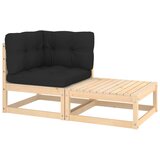 Maison Chic Seti vrtnega pohištva - Vrtna garnitura - Vrtni pohištvo set 2-delna z blazinami trdna borovina, (21815603) | Shoptok.si