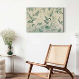  Slika - Watercolor Botanical Motif Delicate Green-Beige Leaves 60x40 Akustična | shoptok.hr