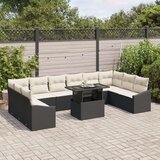vidaXL 11-dijelni vrtni sofa set s jastučićima crnog poliratana | shoptok.hr