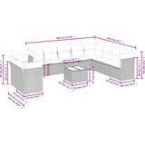  11-dijelni set vrtnih sofa od poliratana s jastucima crni | shoptok.hr