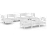 Maison Chic Seti vrtnega pohištva - Vrtna garnitura - Vrtni pohištvo set 11-delna bela trdna borovina, (21816678) | Shoptok.si