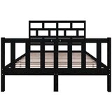  Za krevet od masivne borovine crni 135x190 cm 4FT6 bračni | shoptok.hr