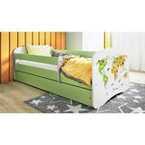  Drveni dječji krevet KARTA SVIJETA s ladicom - 180x80 cm zeleni | shoptok.hr