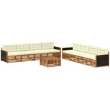  Set vanjskih sofa 9 kom. Prirodna i krem Poliester | shoptok.hr