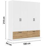 Boxxx Omara Za Oblačila Bari, Bela, Barva Hrasta | Shoptok.si