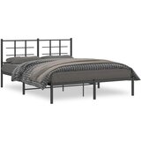vidaXL Metalni okvir za krevet s uzglavljem crni 150x200 cm | shoptok.hr