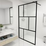 vidaXL Pregrada za tuširanje od kaljenog stakla crna 115 x 195 cm Cijene