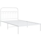 vidaXL Metalni okvir za krevet s uzglavljem bijeli 107x203 cm | shoptok.hr