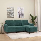 Trosjed s tabureom tamnozeleni 180 cm baršunasti | shoptok.hr