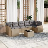 Maison Chic Seti vrtnega pohištva - Vrtna garnitura - Vrtni pohištvo set 8-delna z blazinami bež poli ratan, (21799782) | Shoptok.si