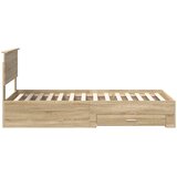  Krevetna konstrukcija Sonoma hrast i srebrna 75 x 190 cm | shoptok.hr
