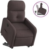 vidaXL Naslanjač s funkcijo vstajanja temno rjavo blago, (20927550) | Shoptok.si