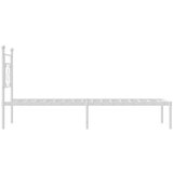 Metalni Kovinski posteljni okvir z vzglavjem bel 100x190 cm | Shoptok.si