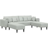 SOFA 3 pcs Svijetlo siva 250 x 188 x 76 cm Baršun | shoptok.hr