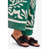 Boto Transparent Flat Women's Slippers With Artificial Flower Black Vobetta | Shoptok.si