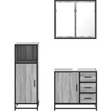 vidaXL 3-dijelni set kupaonskog namještaja siva boja hrasta drveni | shoptok.hr