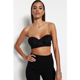 Trendyol Crop Top - Black - Plain Cijene