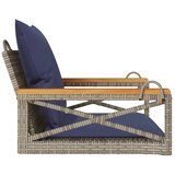 Klupa za ljuljanje s jastucima siva 63x62x40 cm od poliratana | shoptok.hr