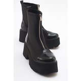 LuviShoes BRAY Black Patent Leather Scuba Thick Sole Women's Boots | shoptok.hr